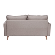 Compact Slate Gray Faux Linen Upholstered Tufted Loveseat with Wooden Legs