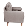 Compact Slate Gray Faux Linen Upholstered Tufted Loveseat with Wooden Legs