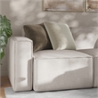 Contemporary 4 Piece Modular Sectional Sofa with Ottoman in Cream Fabric