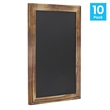Set of 10 Wall Mounted Magnetic Chalkboards in Torched Wood - 9.5