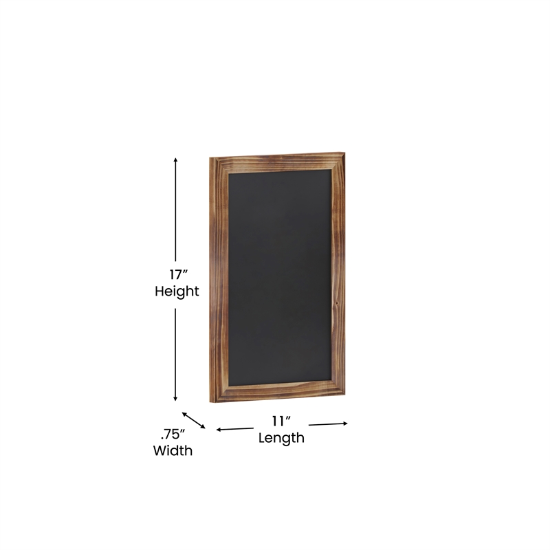Set of 10 Wall Mounted Magnetic Chalkboards in Torched Wood - 9.5