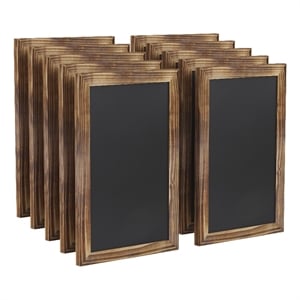 Set of 10 Wall Mounted Magnetic Chalkboards in Torched Wood - 9.5&quot x 14&quot