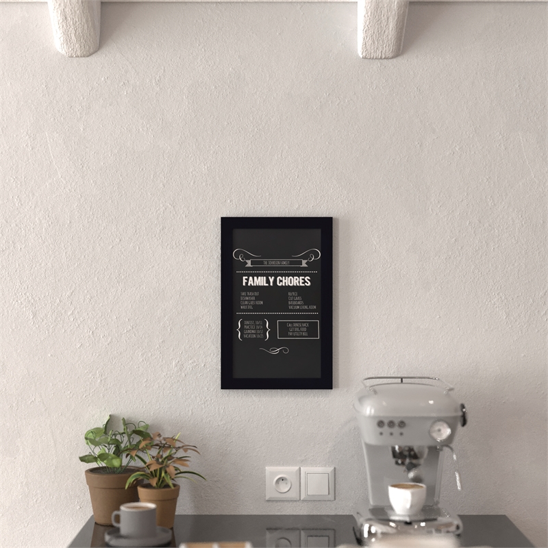 Set of 10 Wall Mounted Magnetic Chalkboards in Black - 9.5