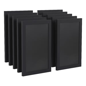 Set of 10 Wall Mounted Magnetic Chalkboards in Black - 9.5&quot x 14&quot