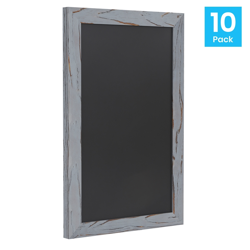 Set of 10 Wall Mounted Magnetic Chalkboards in Rustic Gray - 9.5