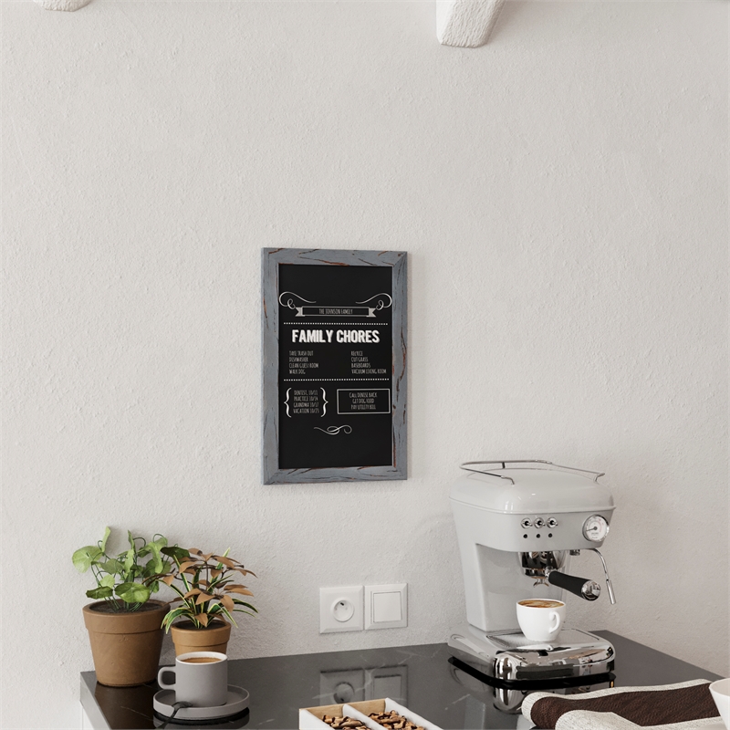 Set of 10 Wall Mounted Magnetic Chalkboards in Rustic Gray - 9.5