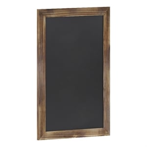 20&quot x 30&quot Wall Mounted Magnetic Chalkboard with Wooden Frame - Torched Wood