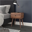 Mid-Century Modern Nightstand with Soft Close Storage Drawer - Dark Walnut