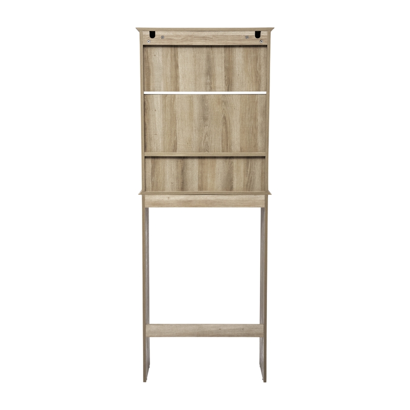 Farmhouse Over the Toilet Cabinet with Shelves and Magnetic Closure Doors-Brown