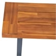 Indoor/Outdoor Solid Acacia Wood Slat Top Bench with Wood Legs - Natural/Gray
