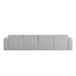 Contemporary 5 Piece Modular Sectional Sofa with Ottoman in Cream Fabric
