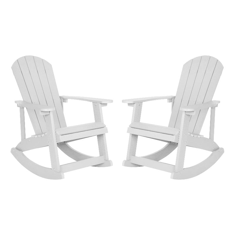 Adirondack Poly Resin Rocking Chairs for Indoor/Outdoor Use in Navy - 2 Pack