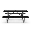 Commercial 6' Rectangular Expanded Mesh Metal Picnic Table with Anchors - Black