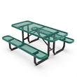 Commercial 6' Rectangular Expanded Mesh Metal Picnic Table with Anchors - Green