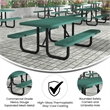 Commercial 6' Rectangular Expanded Mesh Metal Picnic Table with Anchors - Green