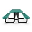 Commercial 6' Rectangular Expanded Mesh Metal Picnic Table with Anchors - Green