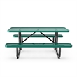 Commercial 6' Rectangular Expanded Mesh Metal Picnic Table with Anchors - Green