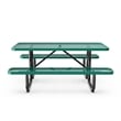 Commercial 6' Rectangular Expanded Mesh Metal Picnic Table with Anchors - Green