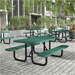 Commercial 6' Rectangular Expanded Mesh Metal Picnic Table with Anchors - Green