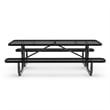 Commercial Grade 8' Rectangular Expanded Mesh Metal Outdoor Picnic Table - Black