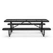 Commercial 8' Rectangular Expanded Mesh Metal Picnic Table with Anchors - Black