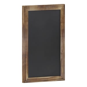 11&quot x 17&quot Wall Mounted Magnetic Chalkboard with Wooden Frame - Torched Wood