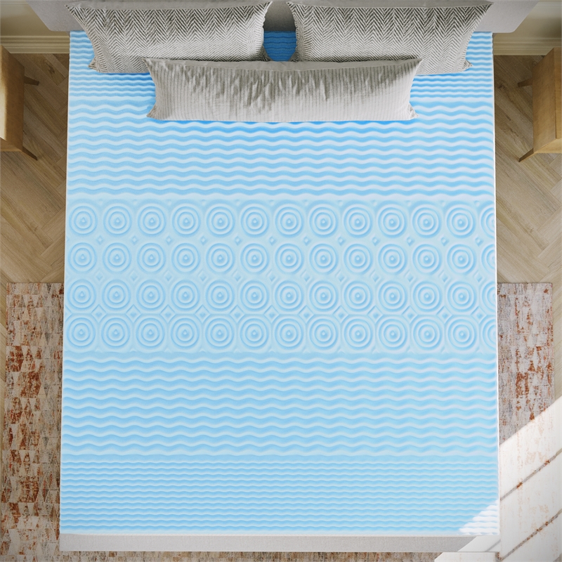 2 Inch Cooling Gel Infused 5-Zone Memory Foam Mattress Topper - California King