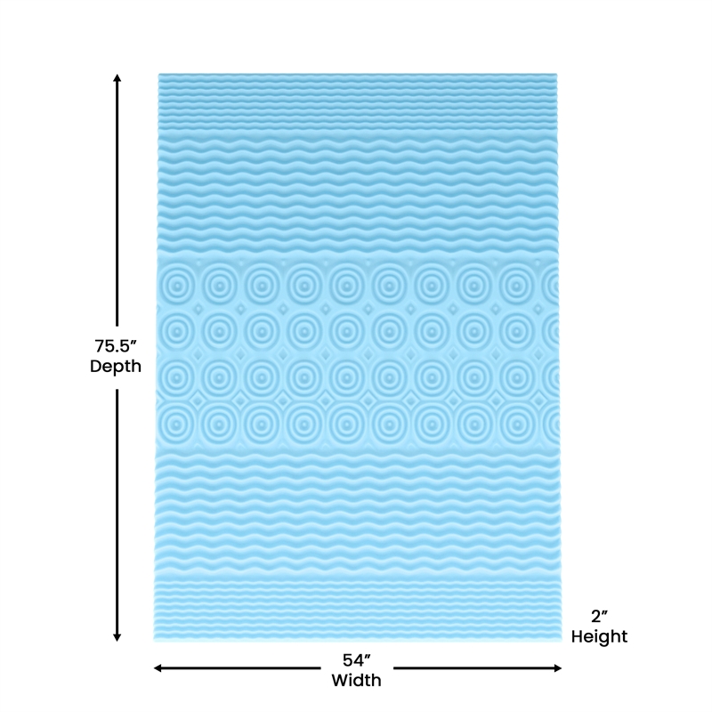 2 Inch Cooling Gel Infused 5-Zone Memory Foam Mattress Topper - Full