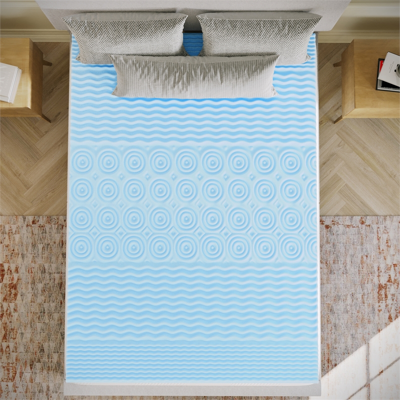 2 Inch Cooling Gel Infused 5-Zone Memory Foam Mattress Topper - Full