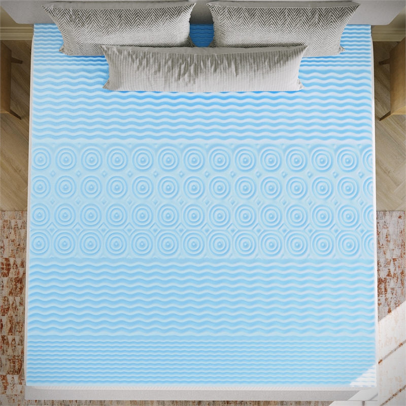 2 Inch Cooling Gel Infused 5-Zone Memory Foam Mattress Topper - King