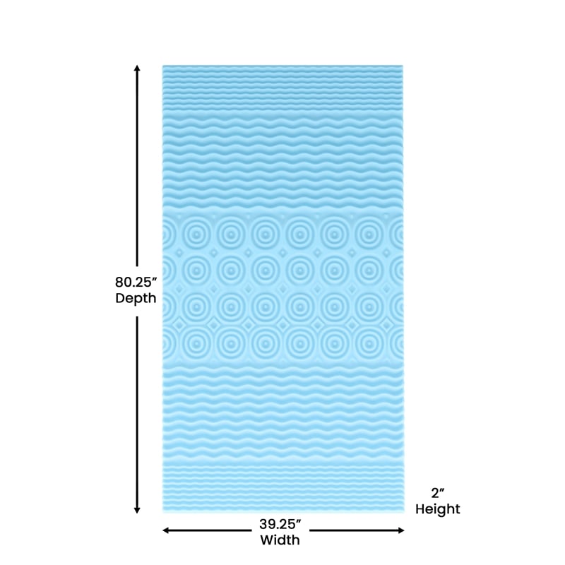 2 Inch Cooling Gel Infused 5-Zone Memory Foam Mattress Topper - Twin XL