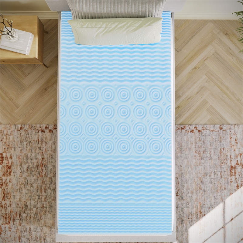 2 Inch Cooling Gel Infused 5-Zone Memory Foam Mattress Topper - Twin XL