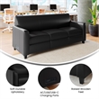 Black LeatherSoft Sofa with Clean Line Stitched Frame - Reception Seating
