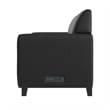 Black LeatherSoft Sofa with Clean Line Stitched Frame - Reception Seating