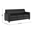 Black LeatherSoft Sofa with Clean Line Stitched Frame - Reception Seating