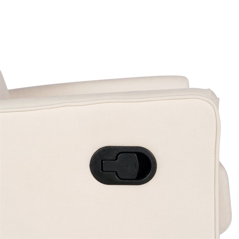 Manual Rocking Recliner Chair with 360 Swivel and Gliding Motion in Cream