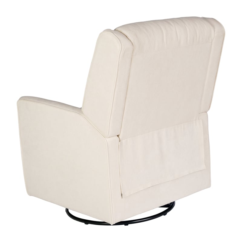 Manual Rocking Recliner Chair with 360 Swivel and Gliding Motion in Cream