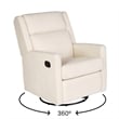 Manual Rocking Recliner Chair with 360 Swivel and Gliding Motion in Cream