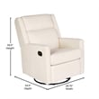 Manual Rocking Recliner Chair with 360 Swivel and Gliding Motion in Cream