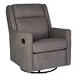Manual Rocking Recliner Chair with 360 Swivel and Gliding Motion in Dark Gray