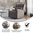 Manual Rocking Recliner Chair with 360 Swivel and Gliding Motion in Dark Gray