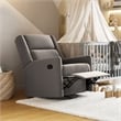 Manual Rocking Recliner Chair with 360 Swivel and Gliding Motion in Dark Gray