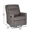 Manual Rocking Recliner Chair with 360 Swivel and Gliding Motion in Dark Gray