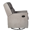 Manual Rocking Recliner Chair with 360 Swivel and Gliding Motion in Light Gray