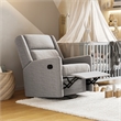 Manual Rocking Recliner Chair with 360 Swivel and Gliding Motion in Light Gray