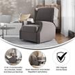 Wingback Manual Rocking Glider Recliner Chair with 360 Swivel in Dark Gray