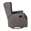 Wingback Manual Rocking Glider Recliner Chair with 360 Swivel in Dark Gray