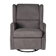 Wingback Manual Rocking Glider Recliner Chair with 360 Swivel in Dark Gray