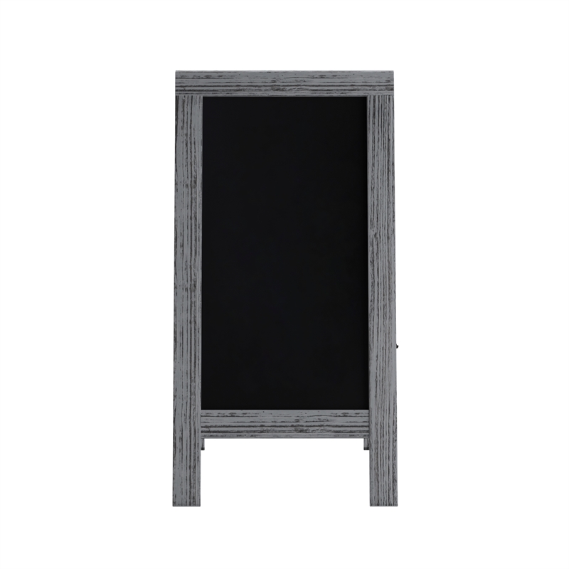 Indoor/Outdoor 40x20 Freestanding Graywash Wood A-Frame Magnetic Chalkboard