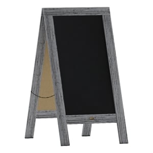 Indoor/Outdoor 40x20 Freestanding Graywash Wood A-Frame Magnetic Chalkboard
